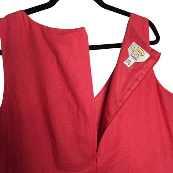 Talbots Women's Size 14W Pink Irish Linen Sleeveless Shift Knee Length Dress - Picture 4 of 7